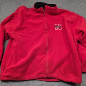 Iron Knights Athletics Nebraska Huskers Fleece Jacket Red Full Zip Mens 2XL NCAA